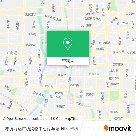 潍坊万达广场购物中心停车场-H区地图