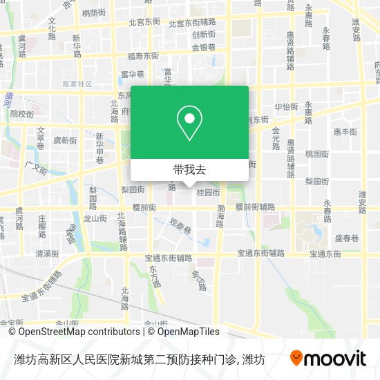 潍坊高新区人民医院新城第二预防接种门诊地图