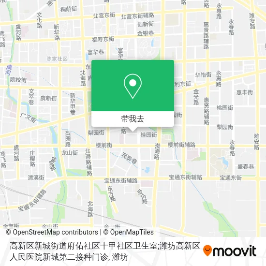 高新区新城街道府佑社区十甲社区卫生室;潍坊高新区人民医院新城第二接种门诊地图