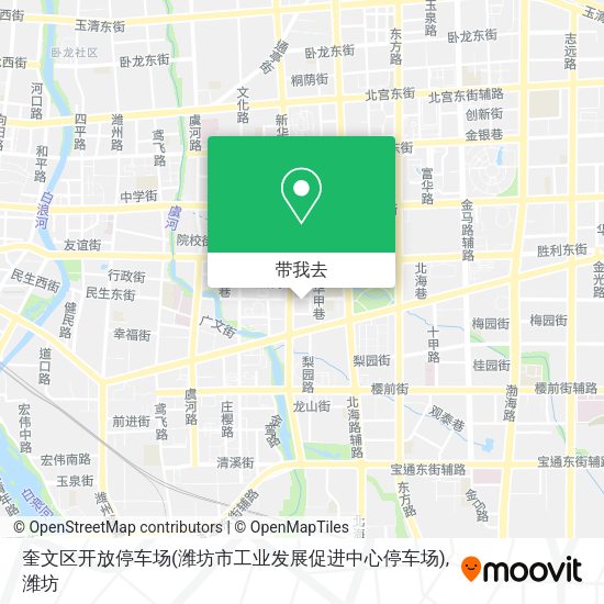 奎文区开放停车场(潍坊市工业发展促进中心停车场)地图