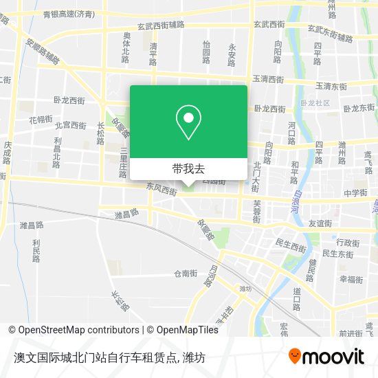 澳文国际城北门站自行车租赁点地图