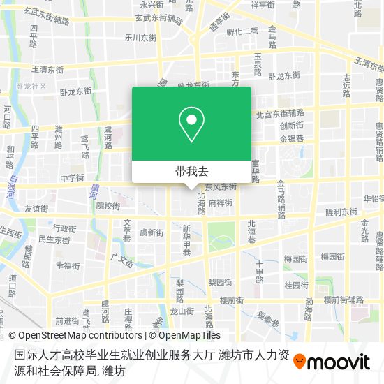 国际人才高校毕业生就业创业服务大厅 潍坊市人力资源和社会保障局地图