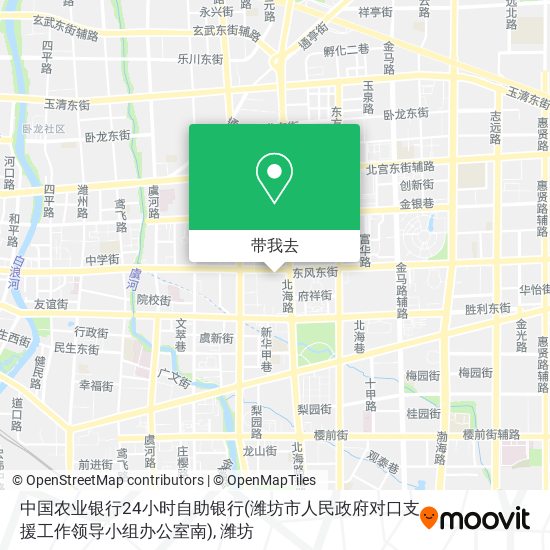 中国农业银行24小时自助银行(潍坊市人民政府对口支援工作领导小组办公室南)地图