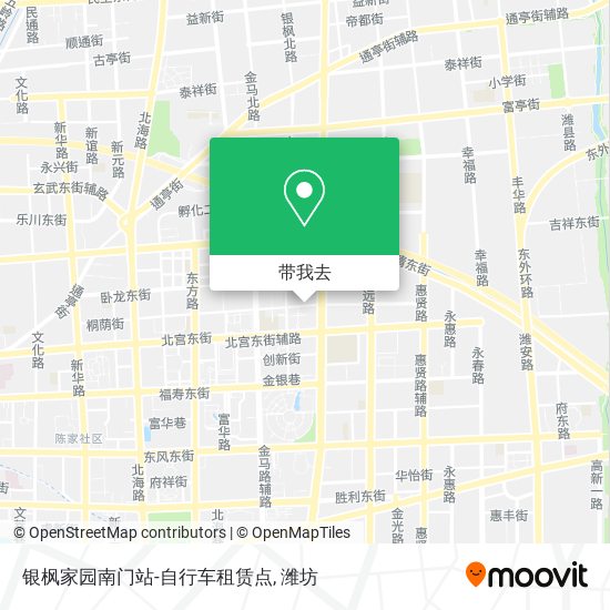 银枫家园南门站-自行车租赁点地图