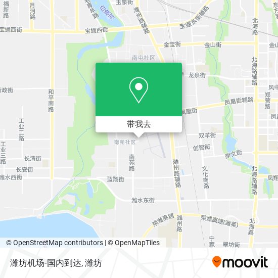 潍坊机场-国内到达地图