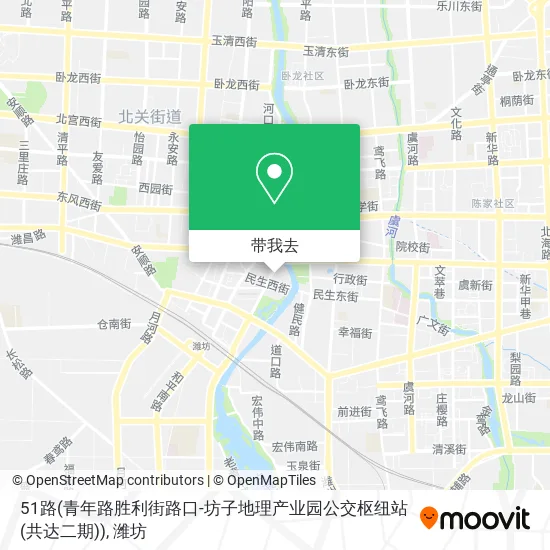 51路(青年路胜利街路口-坊子地理产业园公交枢纽站(共达二期))地图