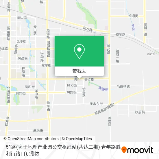 51路(坊子地理产业园公交枢纽站(共达二期)-青年路胜利街路口)地图