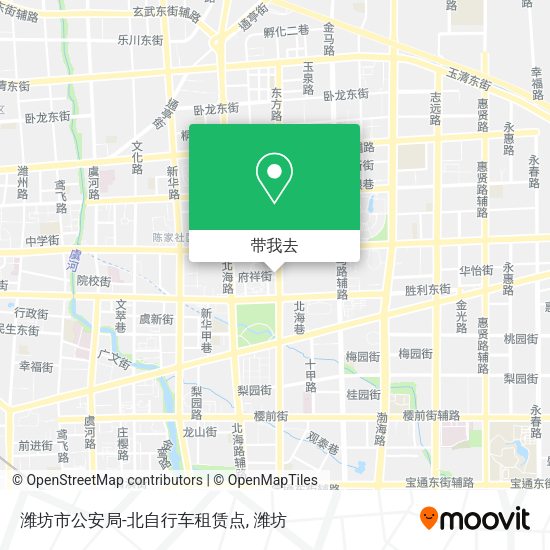 潍坊市公安局-北自行车租赁点地图