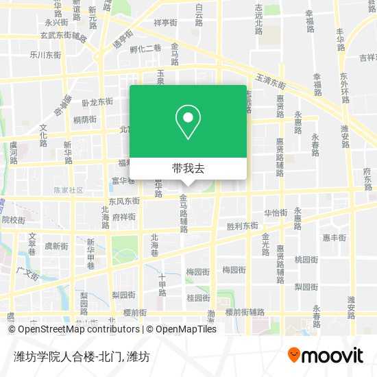 潍坊学院人合楼-北门地图