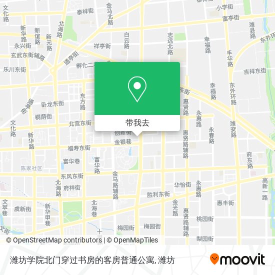 潍坊学院北门穿过书房的客房普通公寓地图