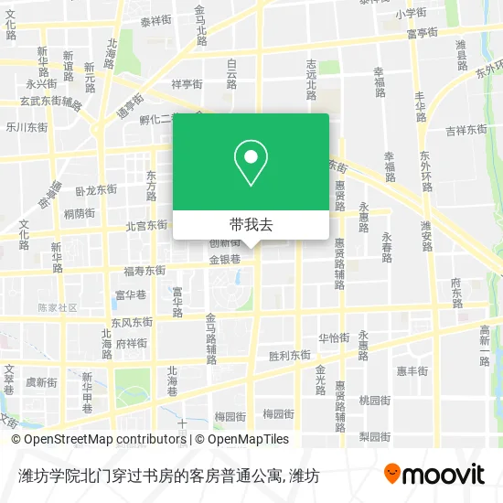 潍坊学院北门穿过书房的客房普通公寓地图
