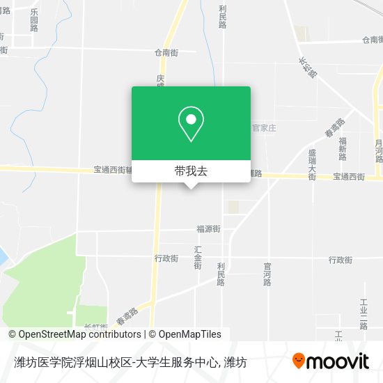 潍坊医学院浮烟山校区-大学生服务中心地图