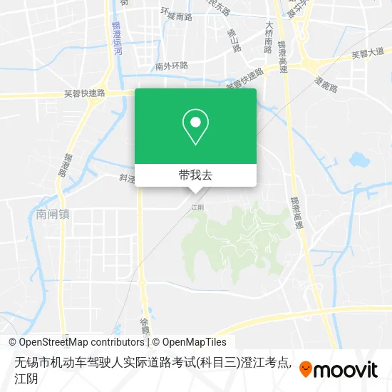 无锡市机动车驾驶人实际道路考试(科目三)澄江考点地图