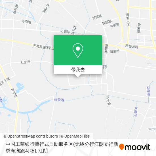 中国工商银行离行式自助服务区(无锡分行江阴支行新桥海澜跑马场)地图
