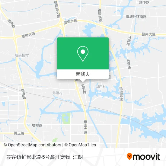 霞客镇虹影北路5号鑫汪宠物地图