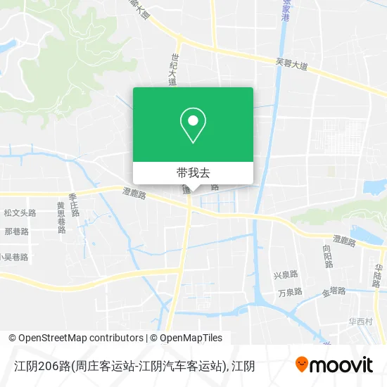 江阴206路(周庄客运站-江阴汽车客运站)地图