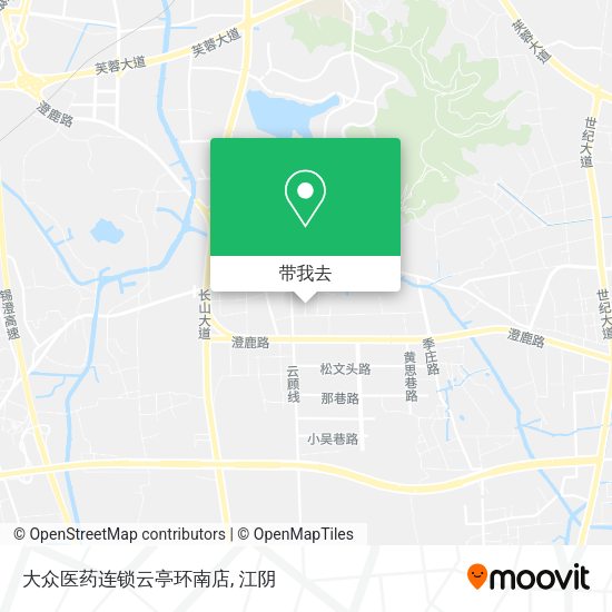 大众医药连锁云亭环南店地图