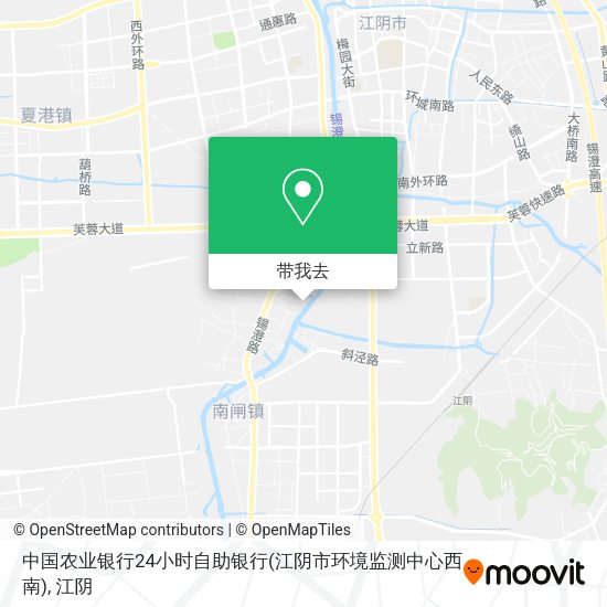 中国农业银行24小时自助银行(江阴市环境监测中心西南)地图
