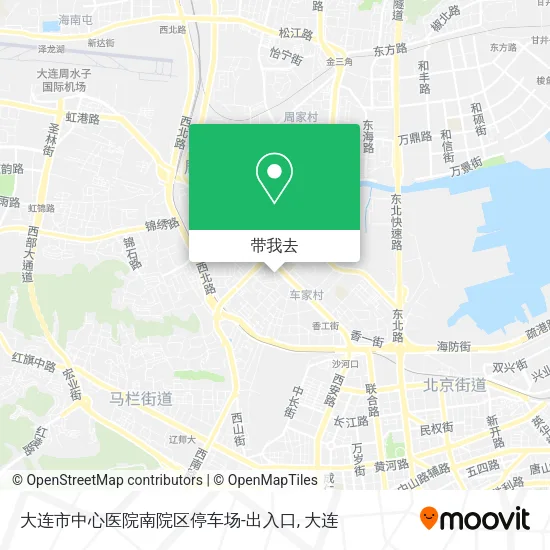 大连市中心医院南院区停车场-出入口地图