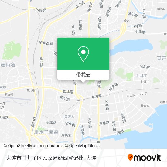 大连市甘井子区民政局婚姻登记处地图