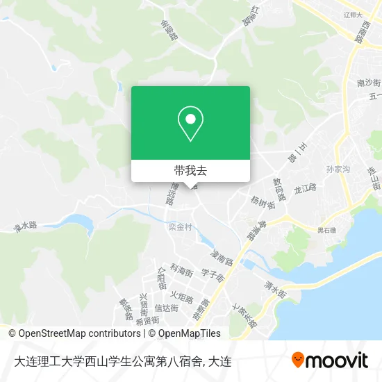大连理工大学西山学生公寓第八宿舍地图
