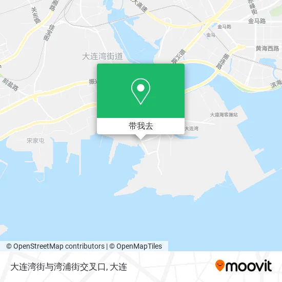 大连湾街与湾浦街交叉口地图