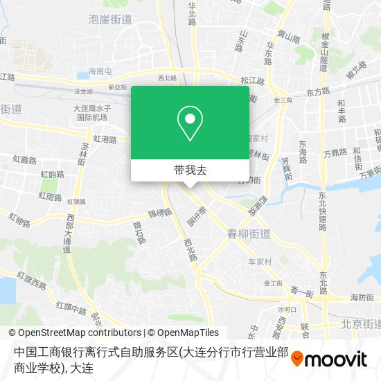 中国工商银行离行式自助服务区(大连分行市行营业部商业学校)地图