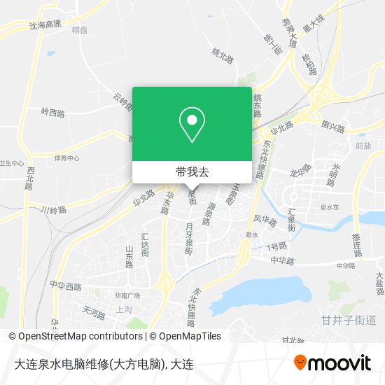 大连泉水电脑维修(大方电脑)地图