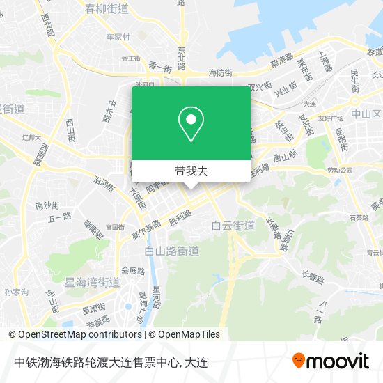 中铁渤海铁路轮渡大连售票中心地图