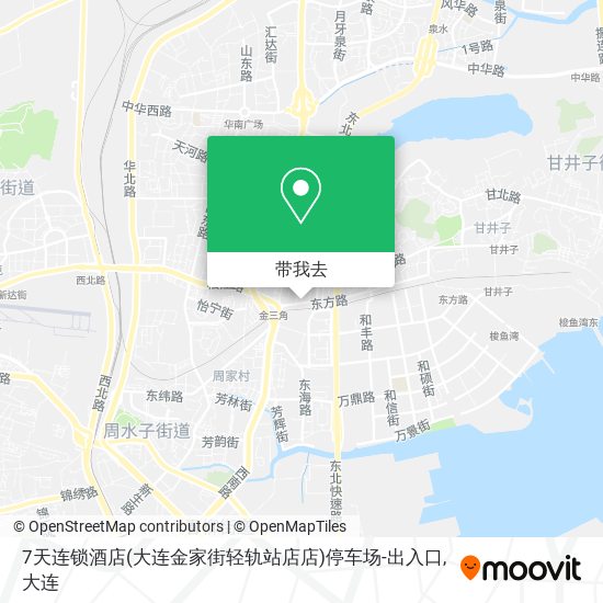7天连锁酒店(大连金家街轻轨站店店)停车场-出入口地图