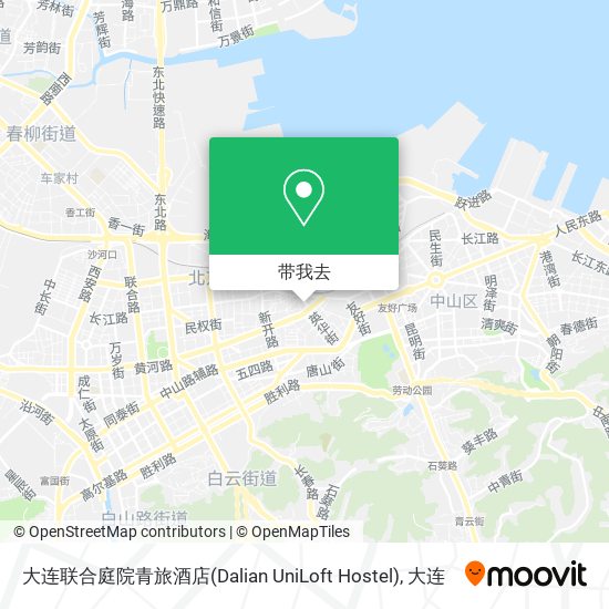 大连联合庭院青旅酒店(Dalian UniLoft Hostel)地图