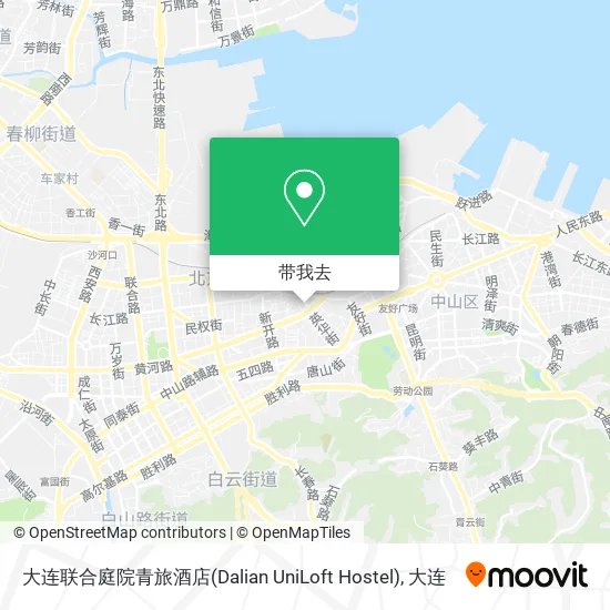 大连联合庭院青旅酒店(Dalian UniLoft Hostel)地图