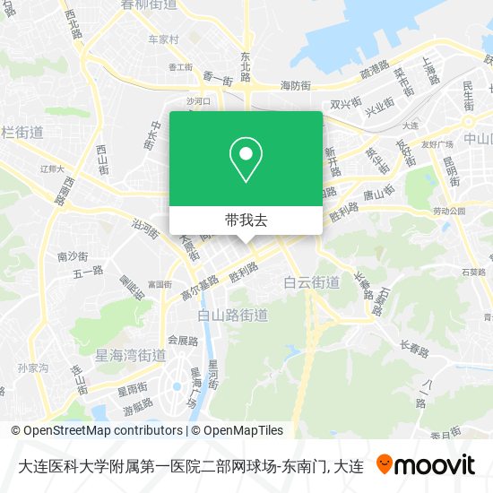 大连医科大学附属第一医院二部网球场-东南门地图