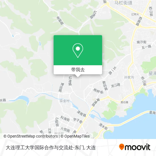 大连理工大学国际合作与交流处-东门地图