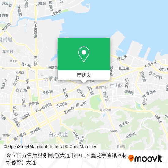 金立官方售后服务网点(大连市中山区鑫龙宇通讯器材维修部)地图
