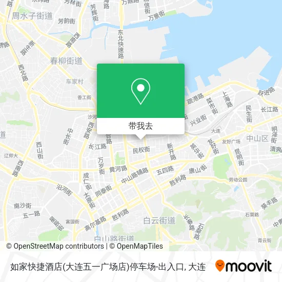 如家快捷酒店(大连五一广场店)停车场-出入口地图
