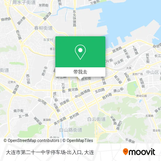 大连市第二十一中学停车场-出入口地图
