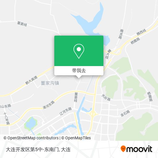 大连开发区第5中-东南门地图