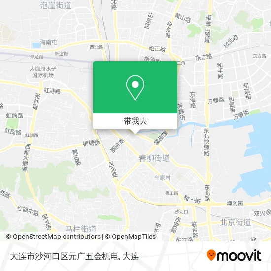 大连市沙河口区元广五金机电地图