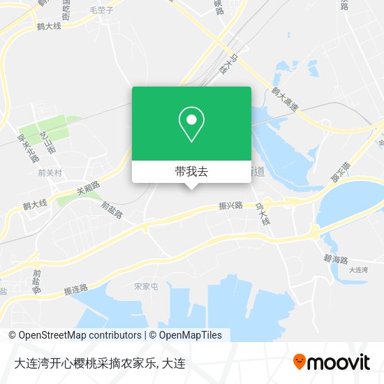 大连湾开心樱桃采摘农家乐地图
