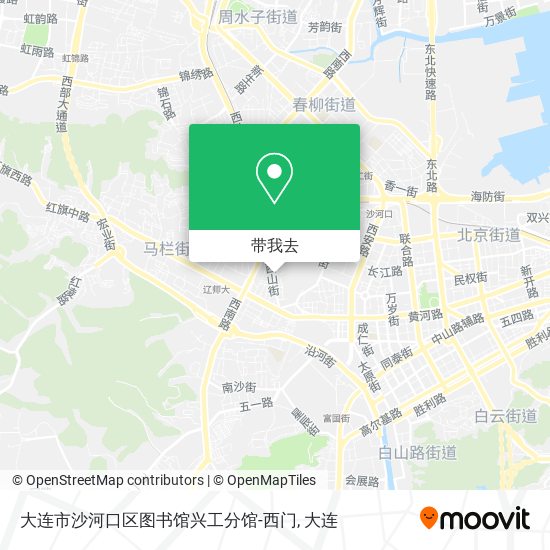 大连市沙河口区图书馆兴工分馆-西门地图