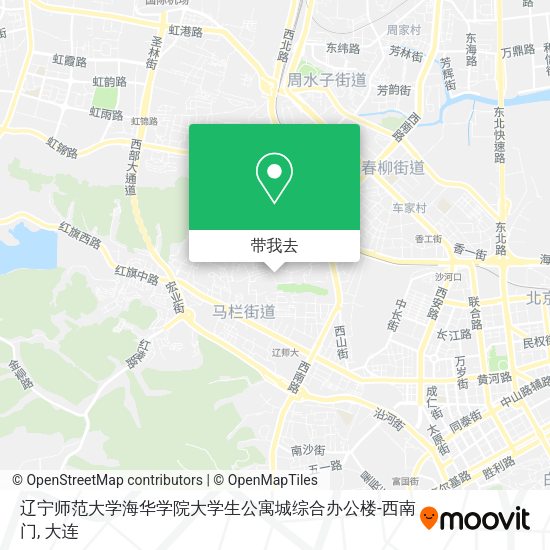 辽宁师范大学海华学院大学生公寓城综合办公楼-西南门地图