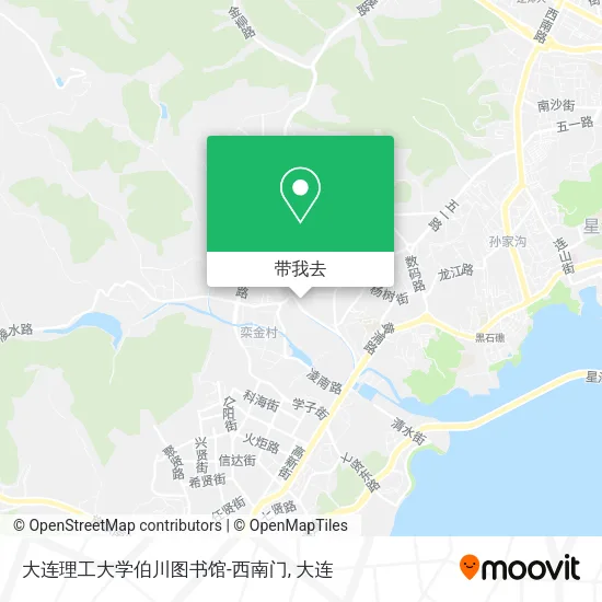 大连理工大学伯川图书馆-西南门地图