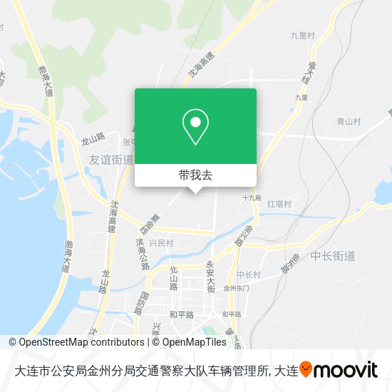 大连市公安局金州分局交通警察大队车辆管理所地图