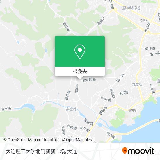 大连理工大学北门新新广场地图