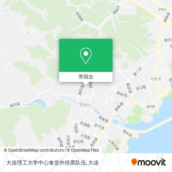 大连理工大学中心食堂外排票队伍地图