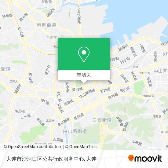大连市沙河口区公共行政服务中心地图