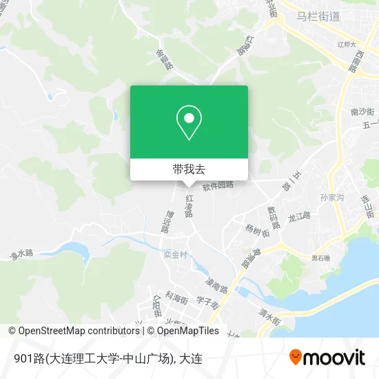 901路(大连理工大学-中山广场)地图