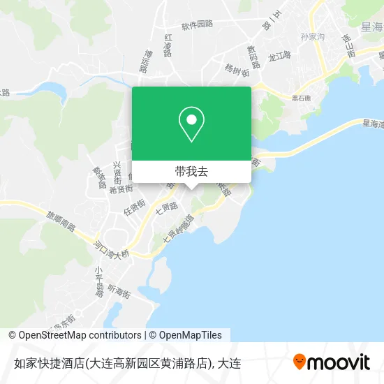 如家快捷酒店(大连高新园区黄浦路店)地图