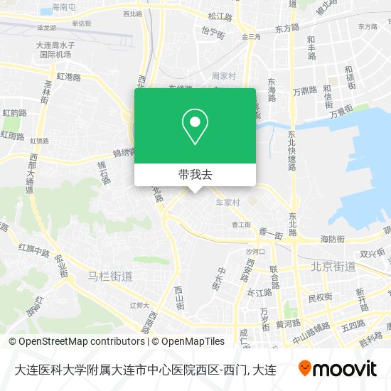 大连医科大学附属大连市中心医院西区-西门地图